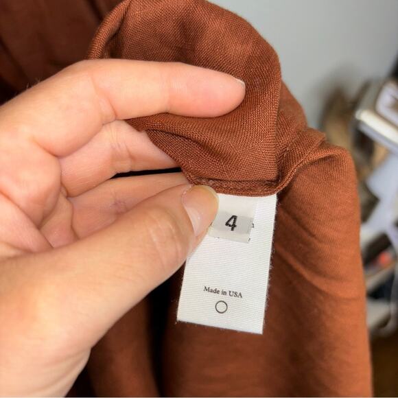 Shaina Mote Gia Linen Maxi Dress in Burnt Orange - Picture 10 of 10